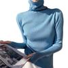 Women's Solid Color High Neck Thumb Hole Turtleneck Sweater - Autumn/Winter Stylish Thick Knit Long Sleeve Base Layer