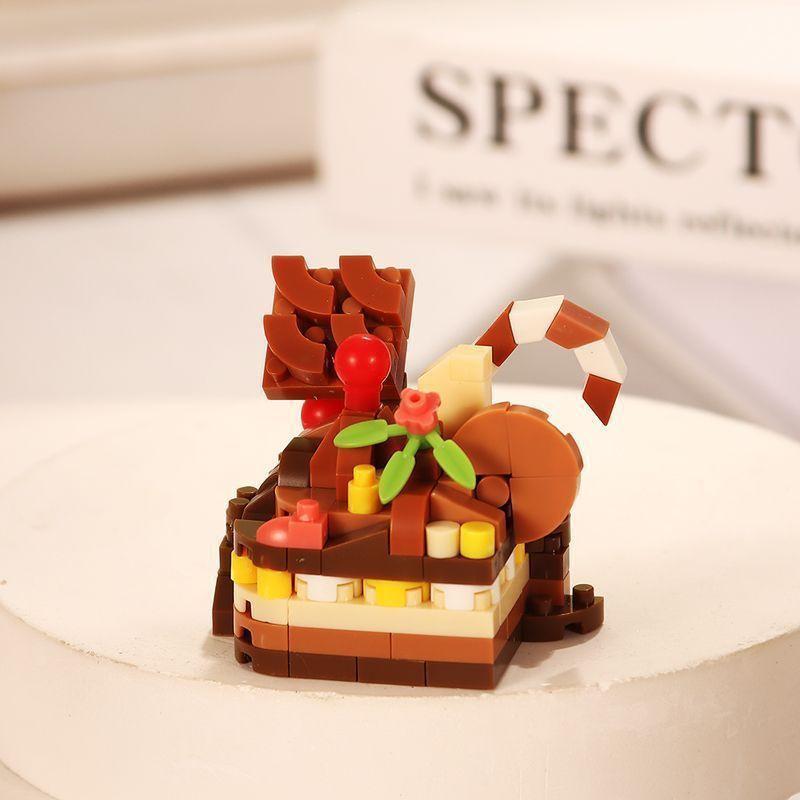 2025 Qixi Festival Mango Cake Model: Micro Particle Building Block Toy Ornament