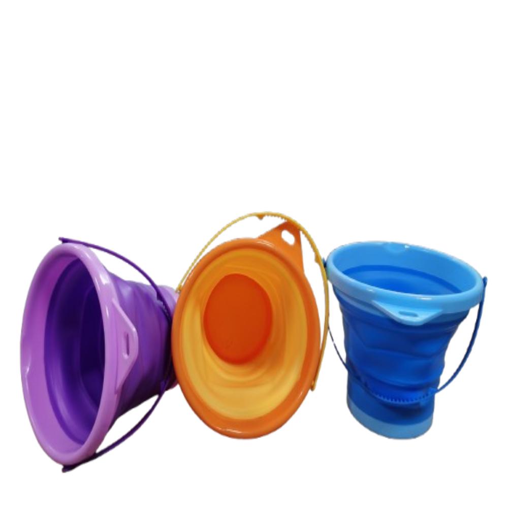 Portable Sandbox Toy Bucket Retractable Beach Collapsible Bucket Beach Folding Buckets  Car Washing