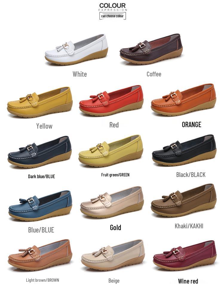 Plus Size Women's Flat Loafers: Comfortable Spring/Autumn Shoes for Moms & Pregnant Women, Sizes 35-44.