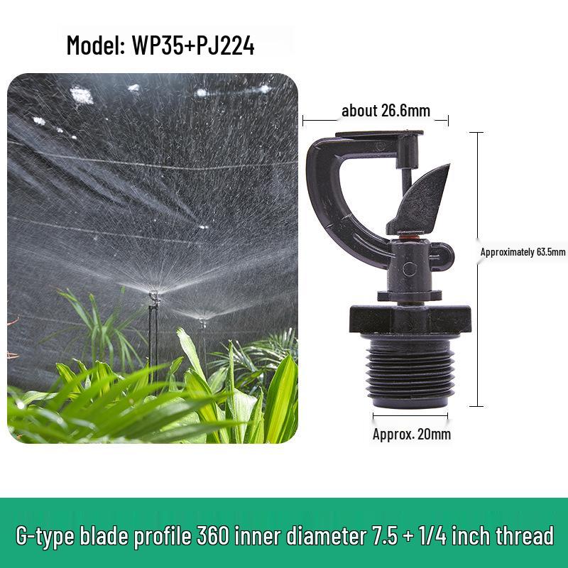 360° Rotating Micro-Sprinkler for Greenhouse Seedling Irrigation