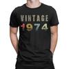 Vintage 1974 Men T Shirt 50 Years Old Fashion Tees Short Sleeve O Neck T-Shirts 100% Cotton Plus Size Tops
