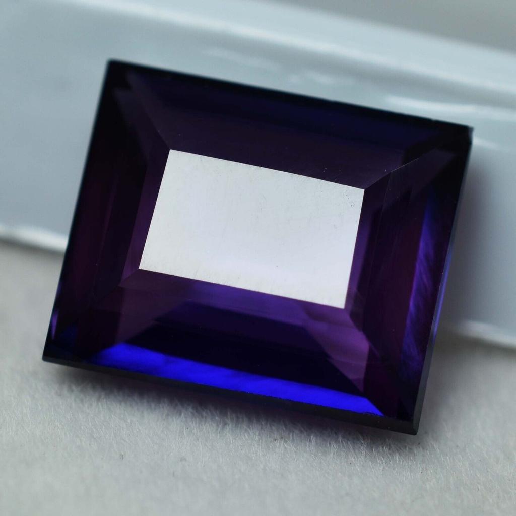 Natural Purple Tanzanite Loose Gemstone 7 Ct Emerald Shape for Jewelry Making and Gem Collections