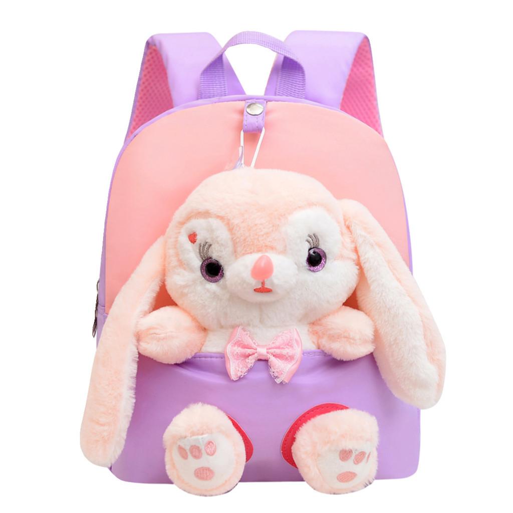 Adorable Rabbit Plush Backpack For Girls With Breathable Lightweight Durable Design