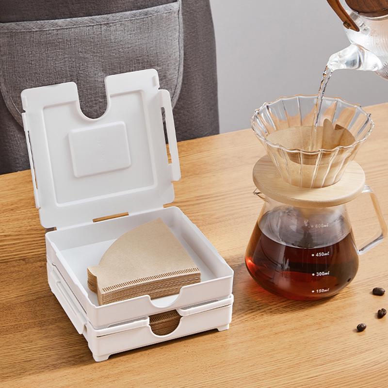 Magnetic Coffee Filter Paper Holder for Fridge and Coffee Machine – Fan-Shaped Storage Box