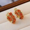 Luxury Floral Earrings for Women Unique Design Elegant Earrings Small Loop Dangle Earrings