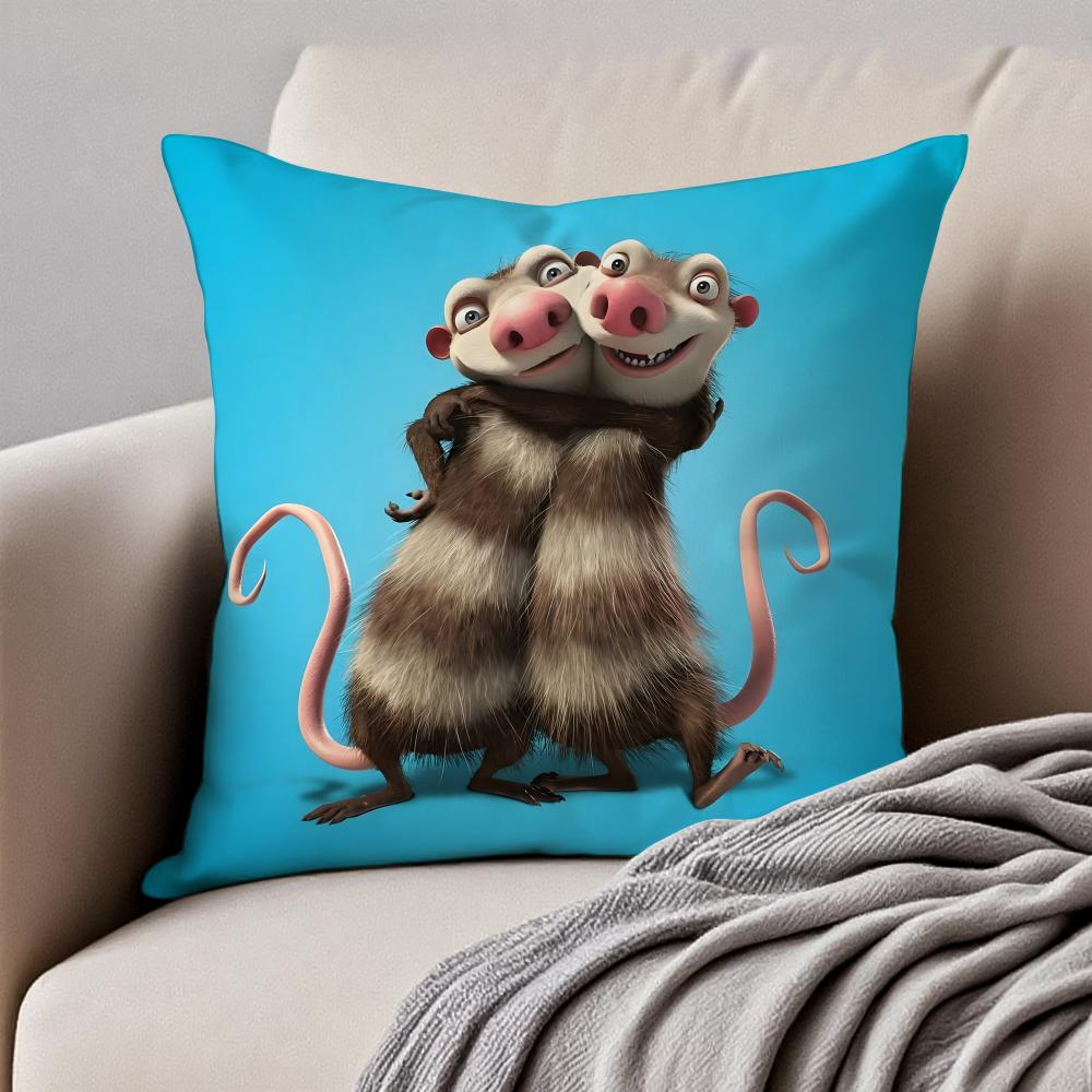Copricuscino Cuscino Federa Film d'Animazione Classico L'Era Glaciale Antiacaro Cerniera Invisibile Peluche Corto Cuscino per Divano