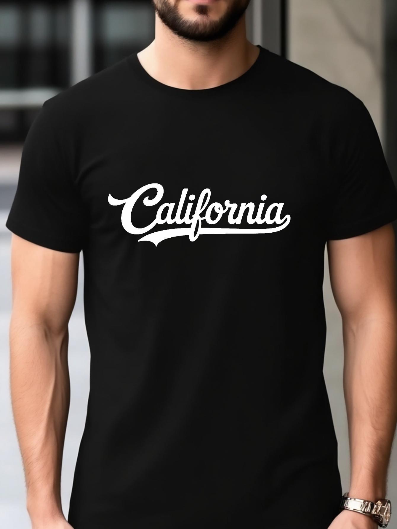 California Graphic T-shirt - Black with White California Print S