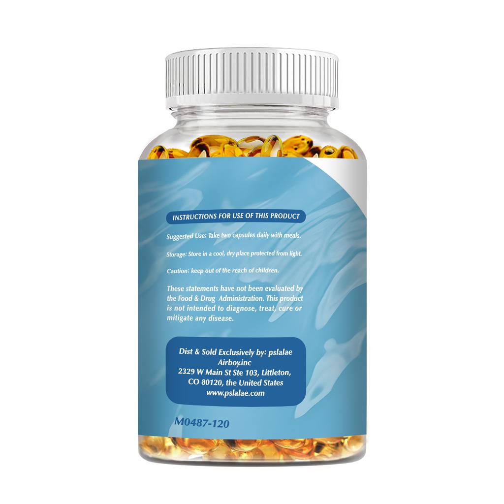 Pslalae Natural Fish Oil Capsules, 1000mg, with Omega-3 Fatty Acids, High-Potency Formula, Suitable for Adults
