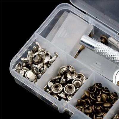 120Pcs/Set Leather Craft Repair Double Cap Rivets Tubular Metal Stud Fixing Tool