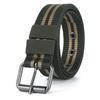 Men's Tactical Nylon Woven Belt with Full Eyelet Pin Buckle for Military Training.