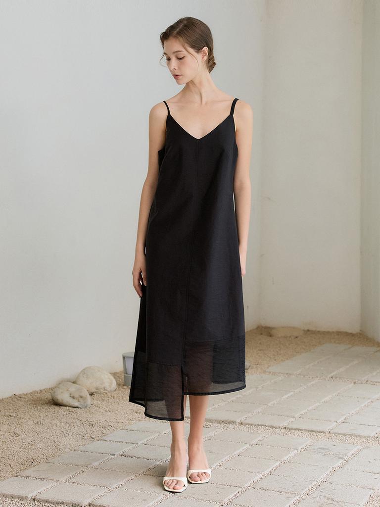 Mommet Koi Layered Sleeveless Dress Black