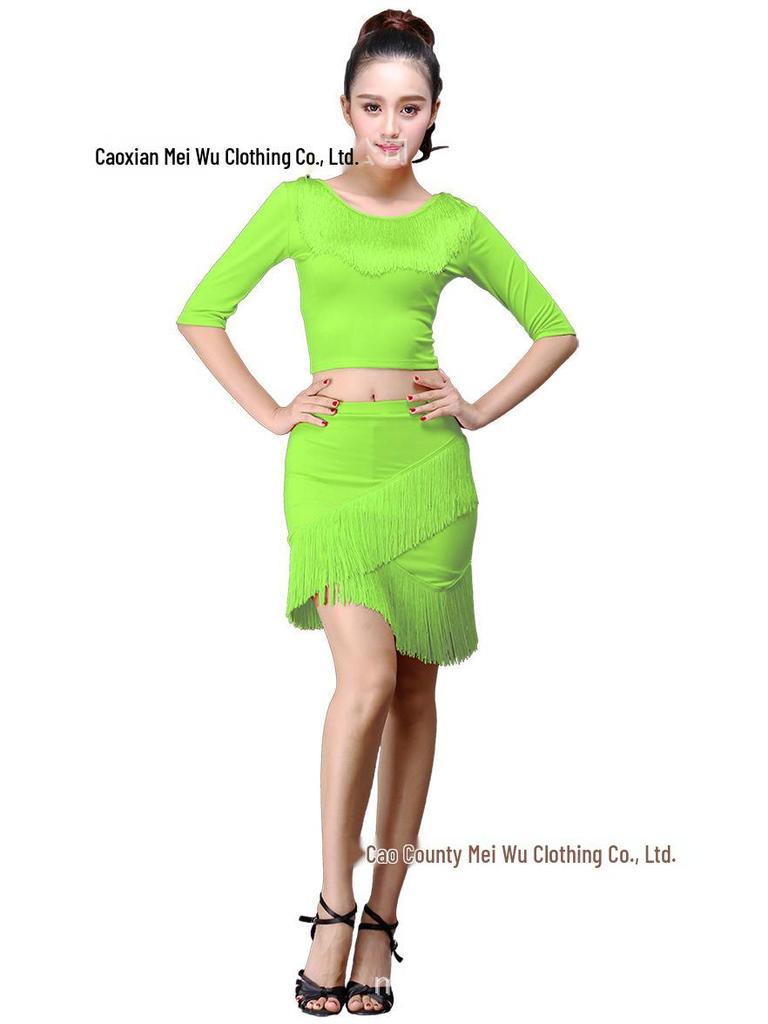 Adult Tassel Irregular Mini Skirt for Latin Dance Performance