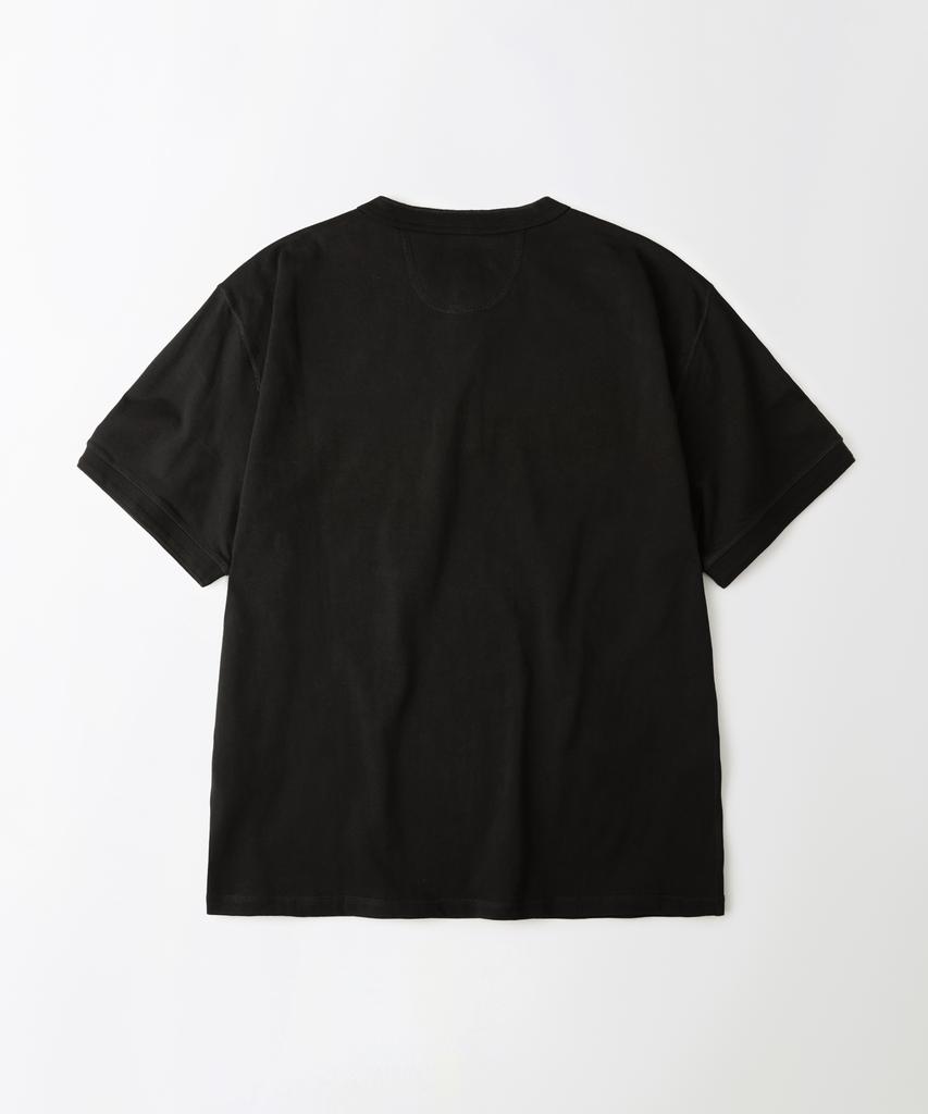 OUTSTANDING Henley Neck Half Sleeve Tee_Black
