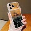 Aircraft Pattern Bling Diamond TPU Case For iPhone 17 Air 16e 16 14 15 13 17 Pro Max 15 16 Plus 17 Shockproof Soft Silicone Phone Cover