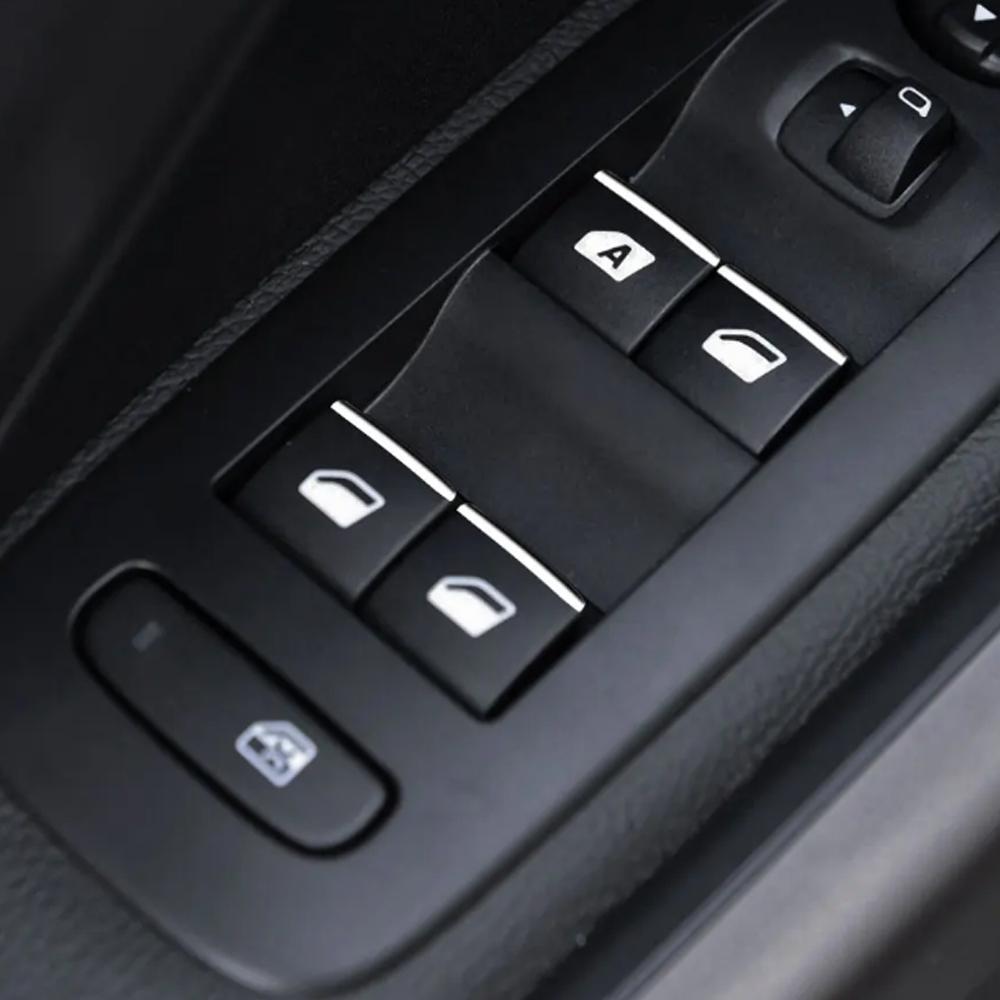 For Peugeot 2008 3008 301 308 408 508 Citroen C4L C-QUATRE C5 Accessories 7Pcs Car Window Lift Button Sticker Sequin Trim