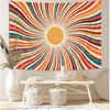 Vintage Sun Tapestry Aesthetic Boho Tapestries Abstract Retro 70s Rainbow Minimal Geometric Grunge Art Print Hippie Bohemian Decor Mid Century Modern
