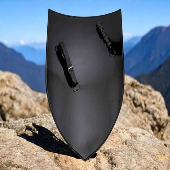 Medieval Germanic Eagle Shield Yellow  Black Knight Shield Handcrafted Steel Metal Handmade Shield