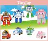 4 Pcs Robocar Poli Ambe Roy Helly Robot Transformers Toys Kids Gifts Educational