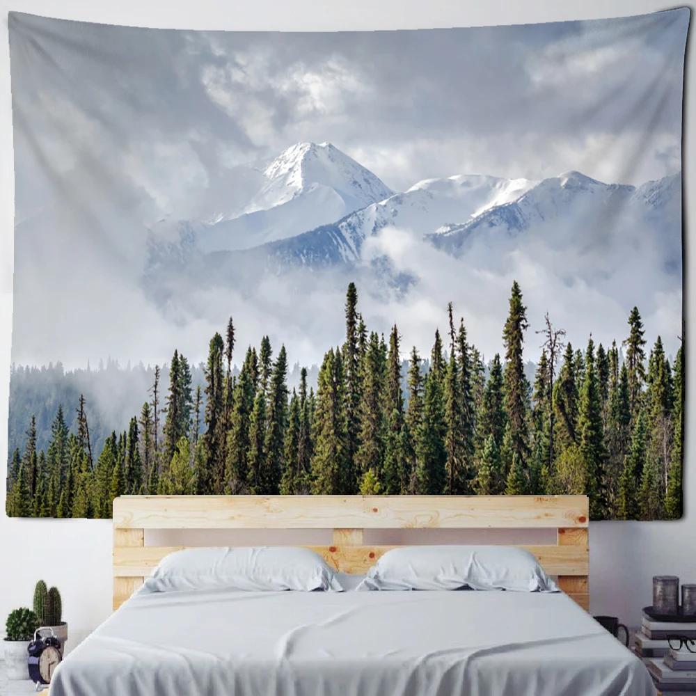 Mountain And River Impression Painting Tapestry Wall Hanging Psychedelic Hills Natural Scenery Witchcraft Hippie Home Decor