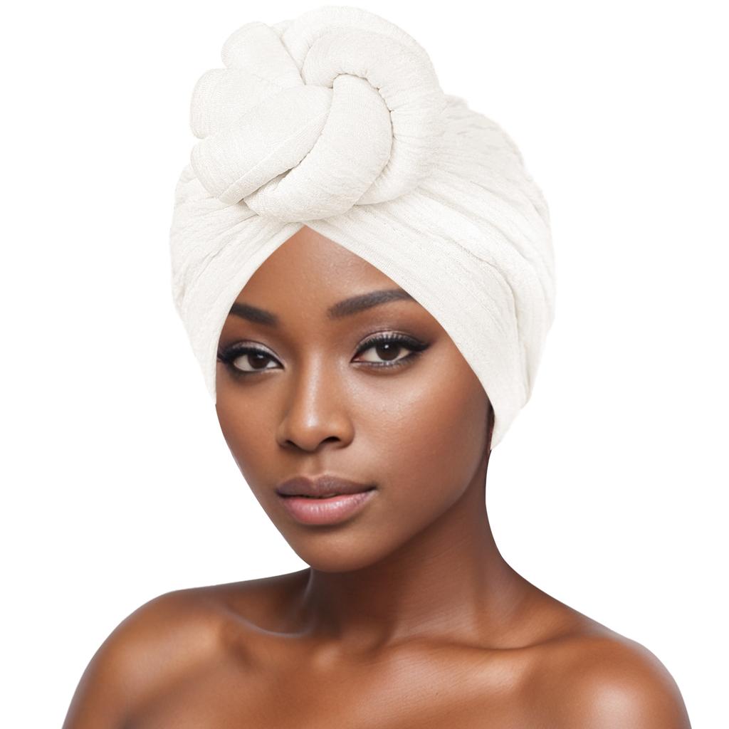 Women's Fashion Turbans New Bubble Cloth Large Plate Flower Elastic Leisure Comfortable and Breathable Daily Hat Headband Hat