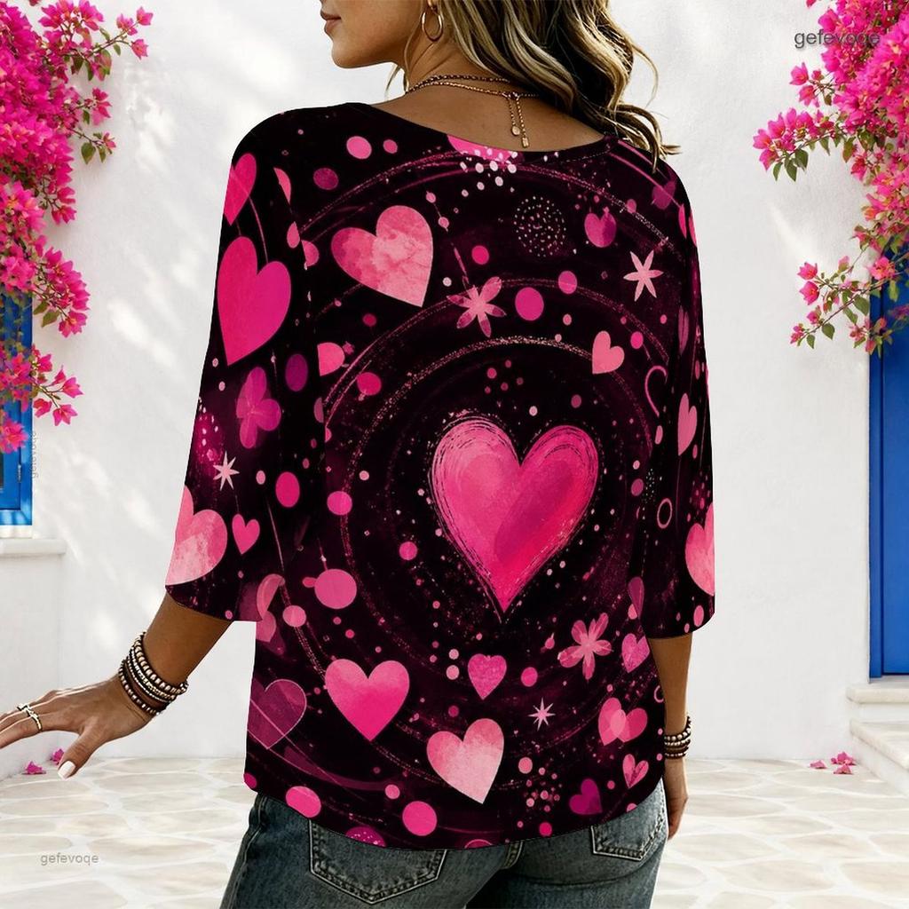 Womens Plus Size Crew Neck Half Sleeve Soft Casual Comfortable Loose Ladies Top