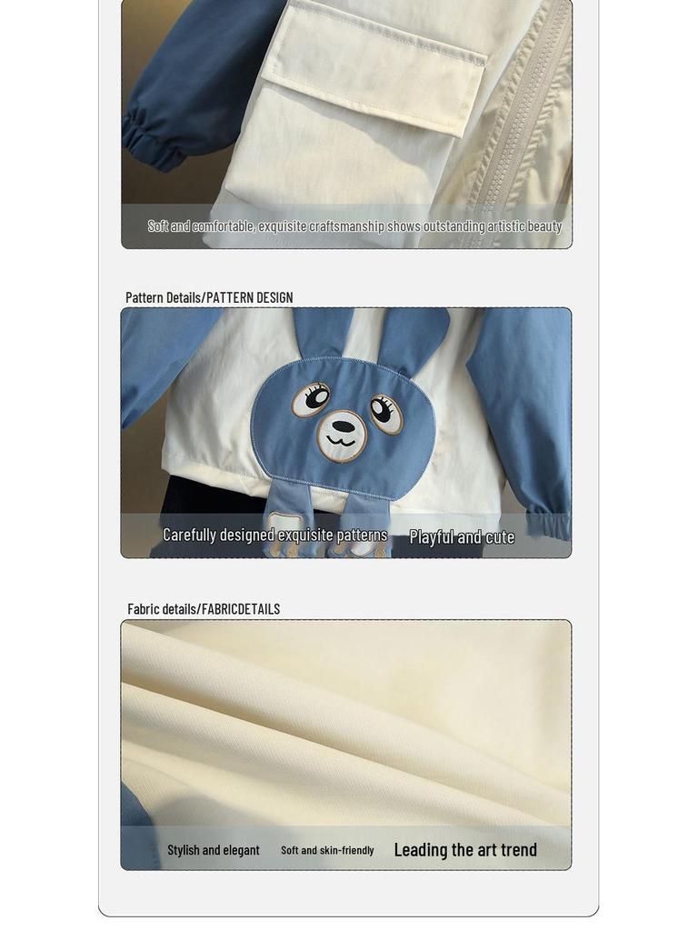 2025 Spring Boys' Hooded Zip-Up Jacket - Korean Style for Kids and Toddlers