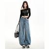New American Retro Wide-Leg Casual Pants with Pocket Design