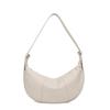 New Women Bags 100% Genuine Leather Underarm Totes Solid Color Commute Handbag Portable Adjustable Half Moon Female Shoulder Bag