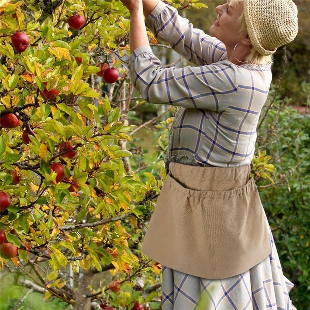 Wide Opening Garden Harvest Apron Large Capacity Vegetable Storage Bags Egg Collecting Pouch  Herbs