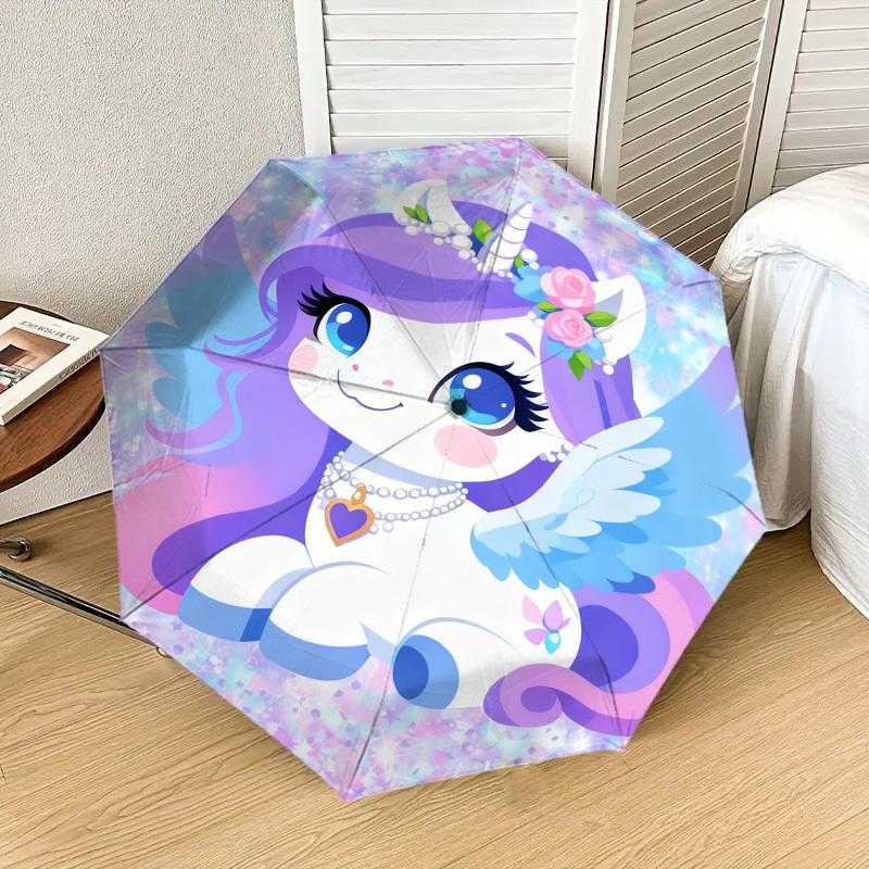 1pc Unicorn Fantasy Pattern Umbrella Design Automatic Opening and Closing Umbrella, High-quality Travel Umbrella,  c1128268