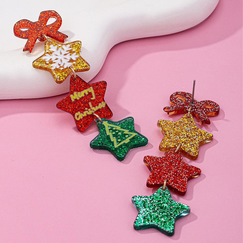 European & American Style Christmas Tree Cartoon Earrings