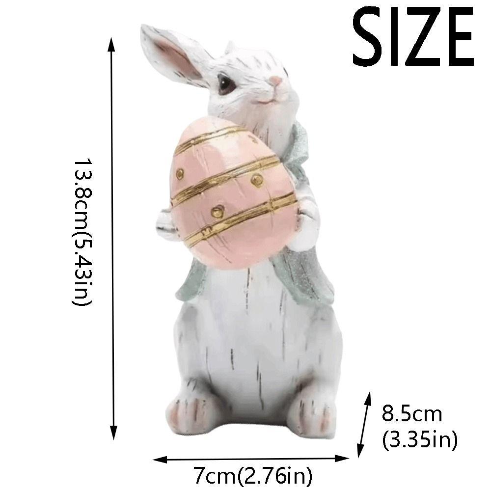 Resin Resin Rabbit Decoration Hand-Painted Easter Bunny Ornament  Party Decoration