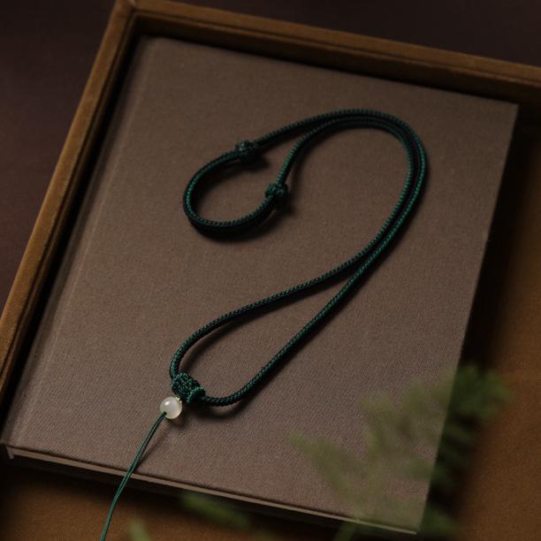 Handmade Braided Non-Metallic Fabric Pendant with Clear Shadow