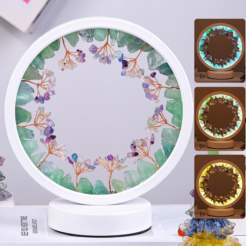 Natural Amethyst Crystal Lamp USB LED 3 Color Dimmable No Flicker Night Light StrongHorse Luxury Home Decor Artistic Gift
