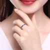 Simple Row Diamond Synthetic Sapphire Ring Female Colored Treasure Open Engagement Ring