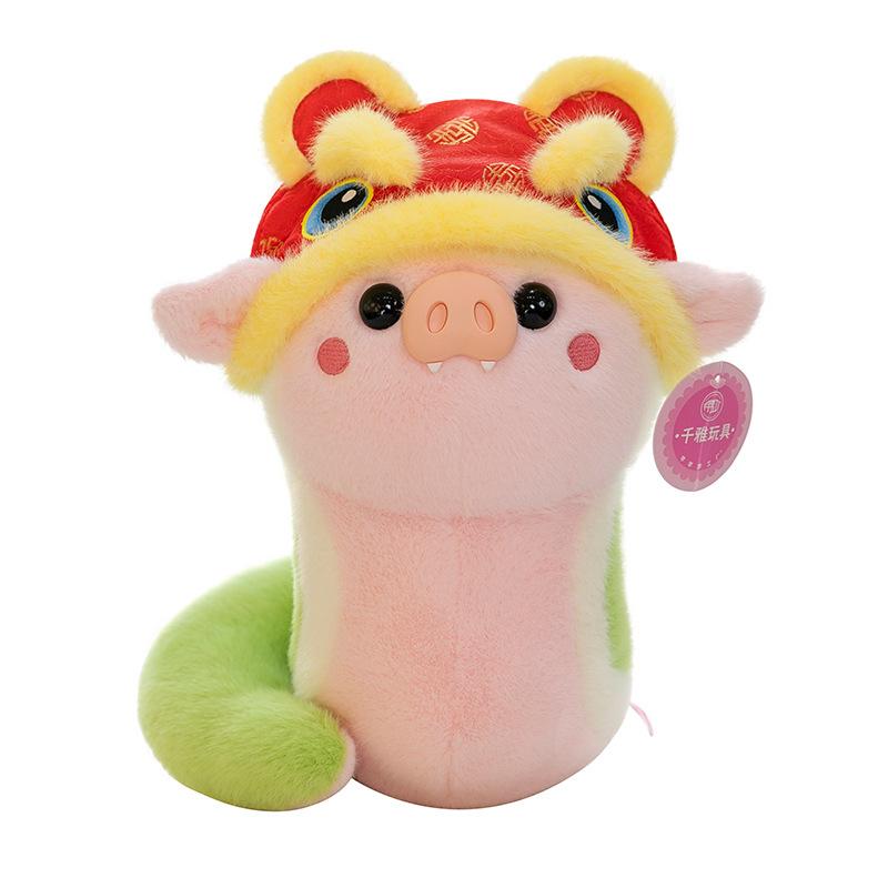 Year of the Snake Mascot Pig Snake Doll Cute Simulation Snake Plush Toy Year Red Goods Gifts Furniture Ornament
