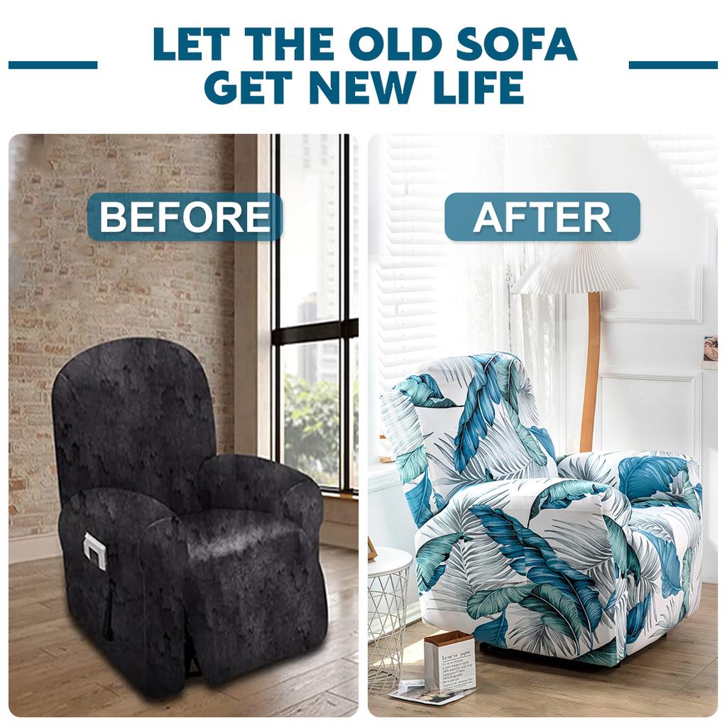 Hochelastischer Relaxsesselbezug Wasserdichter Relaxsessel Lazy Boy Relaxsessel Sofabezüge Bedruckter Liegestuhlbezug mit Seitentasche