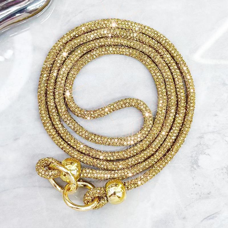 Glitter Crystal Rhinestone Phone Lanyard Bright Bling Bling Phone Case Chain Straps Crossbody Hanging Cord Phone Accessories