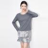 Light Luxury 3D Cable Knit Beaded Round Neck Long Sleeve Sweater Top for Women