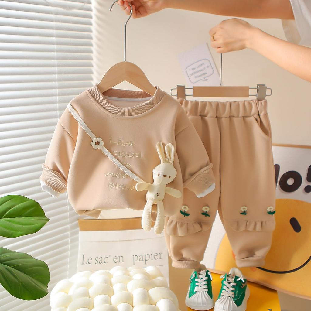 Dětská ležérní souprava s dlouhým rukávem, pohodlné každodenní oblečení