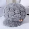 Mom's Warm Pumpkin Wool Hat: Velvet-Lined, Fashionable Knit for Middle-Aged & Elderly