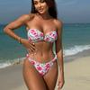 2024 Sexy Floral Lace Bandeau Split Swimsuit Bikini