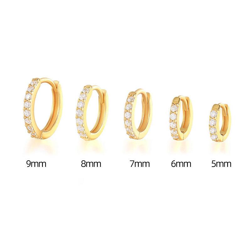Cao Shi Korean Zircon Diamond Earrings - Simple, Fresh, Round Ear Buckle for Women