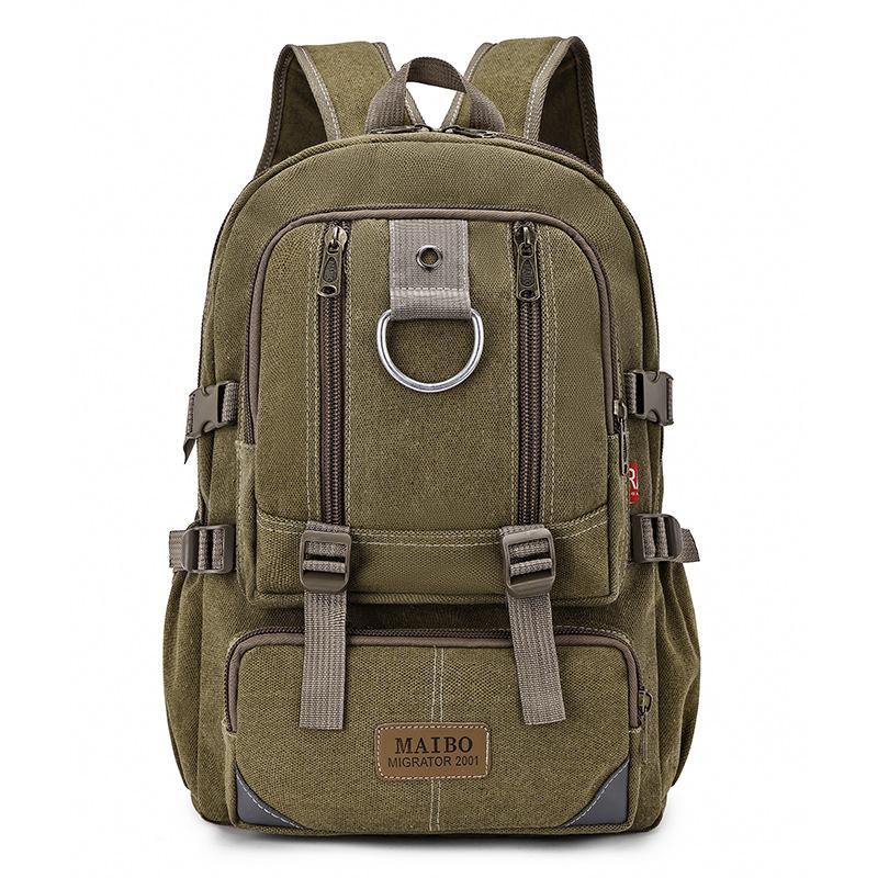 

Outdoor Fashion Wear-Resistant Canvas Backpack Retro Lightweight Travel Bag Medium College Student Large-Capacity Computer Bag хаки