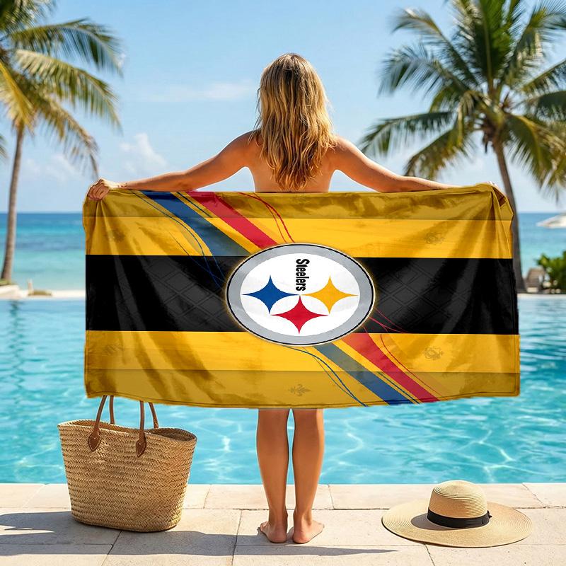 Pittsburgh Steelers Fashion Beach Towel Portable Soft Quick Dry Towel For Swimming Camping Holiday Use