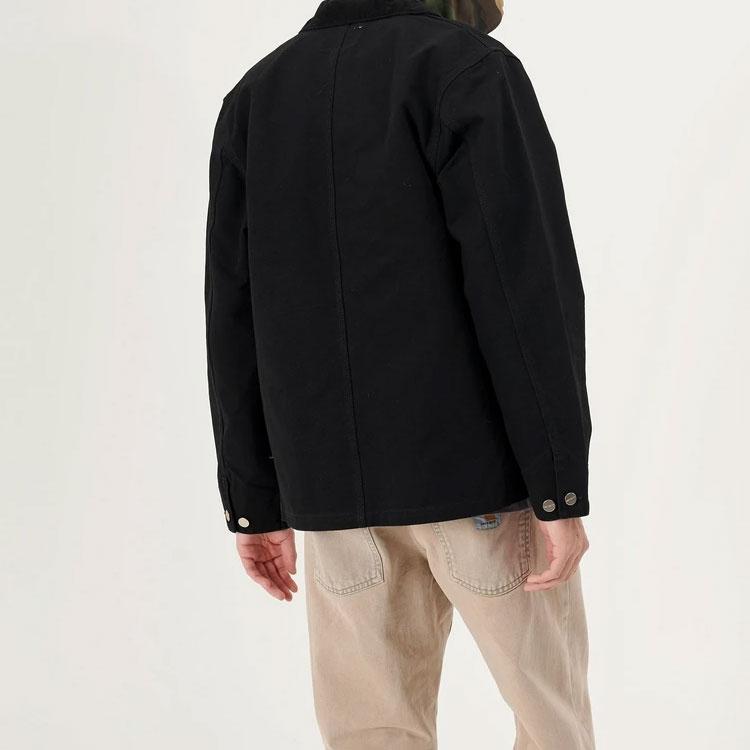 Carhartt WIP SS24 Michigan Jacket Classic American Vintage Solid Color Pocket Label Logo Corduroy Collar Michigan Jacket Men jackets I026480-89-02