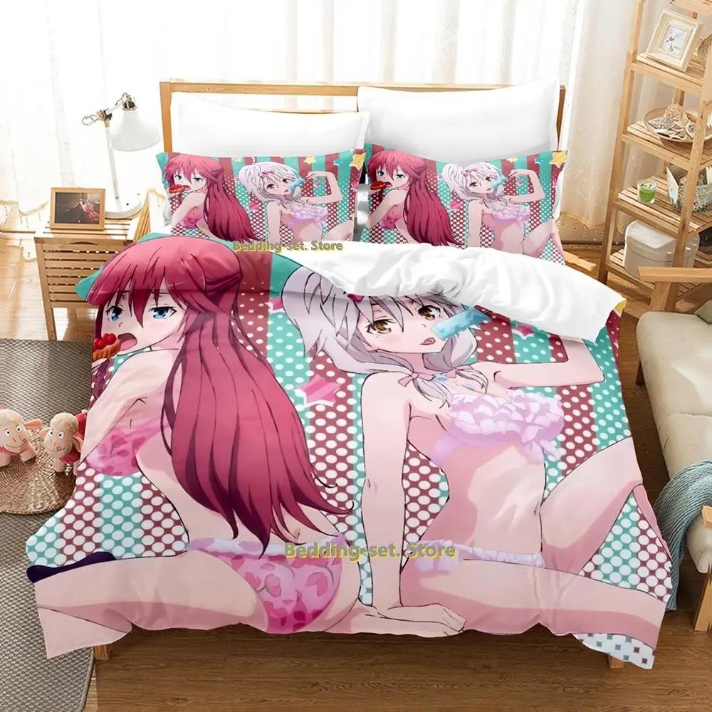 

Новый комплект постельного белья Lilith Asami Trinity Seven с героями мультфильмов и аниме, комплект из трех предметов для спальни для взрослых и детей, пододеяльники 3D Kawaii Girl 70x133cm 2pcs