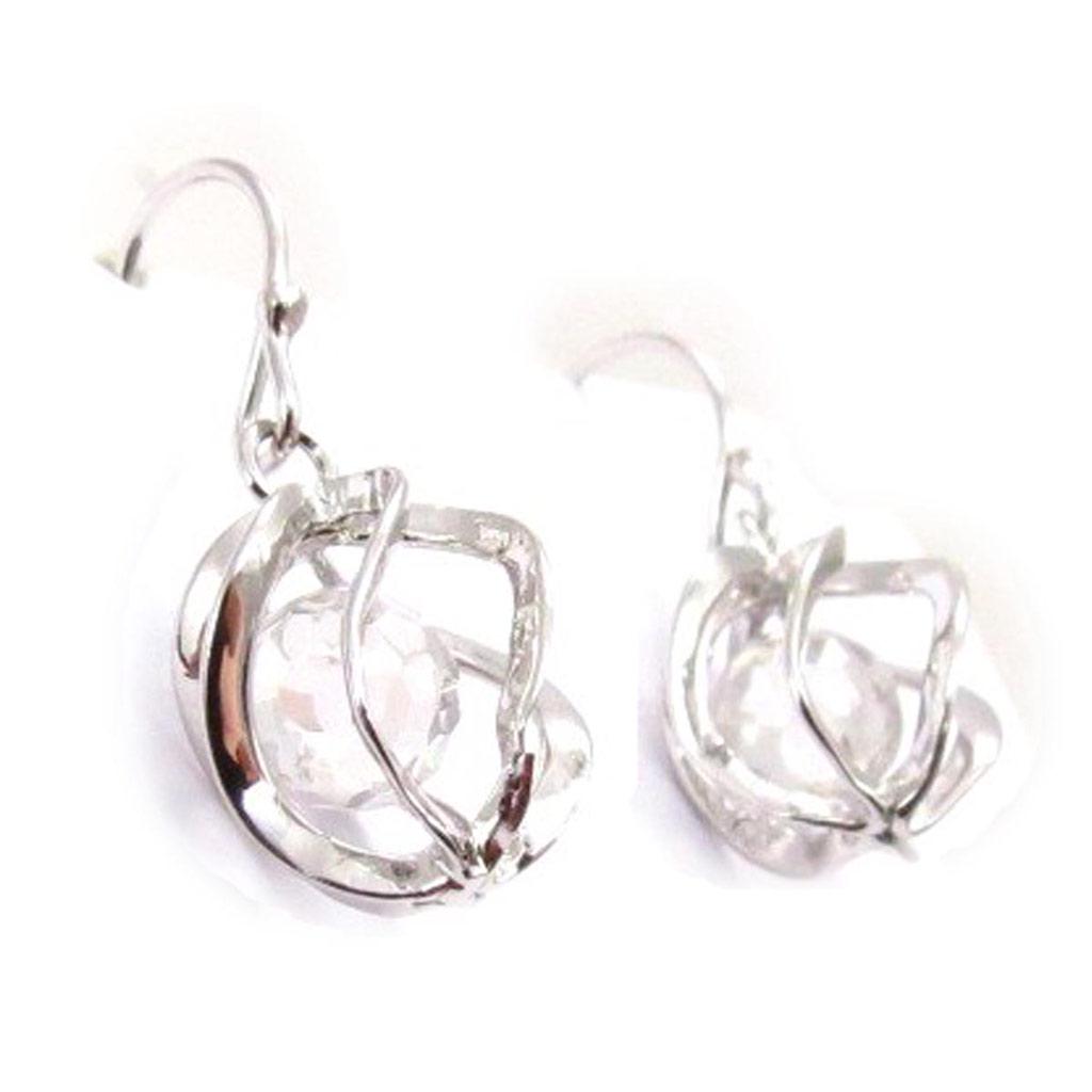 Les Trésors De Lily [F6175] - White 'Alchemy' Silver Earrings