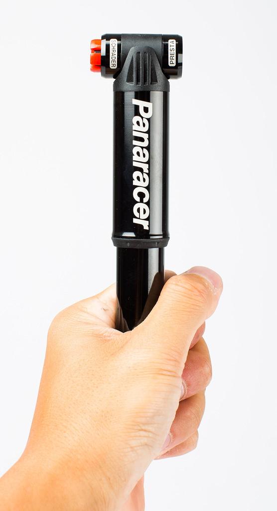 Panaracer Przenośna pompka rowerowa, Instalacja jednym dotknięciem, Pompka, Kompatybilna z zaworami US/francuskimi, Czarna, Lekka, BMP-22AEZ-B